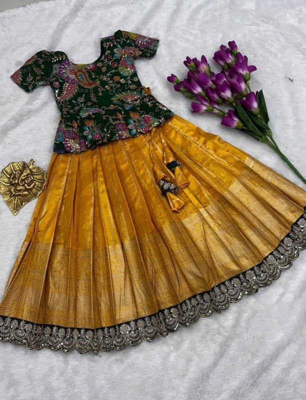 NEW LAUNCING KIDS LEHENGA CHOLI simmer silk Wholesale kids fashion market in Kolkata